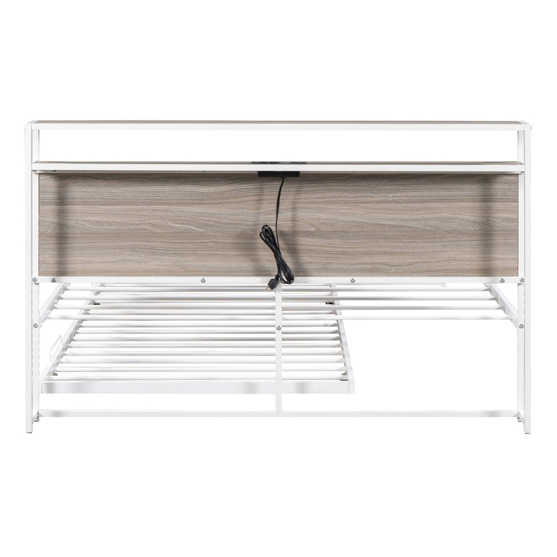 Platform Bed Frame With Trundle, USB Ports And Slat Support, No Box Spring Needed - R&R Furniture Gallery (Fountain Valley, CA)