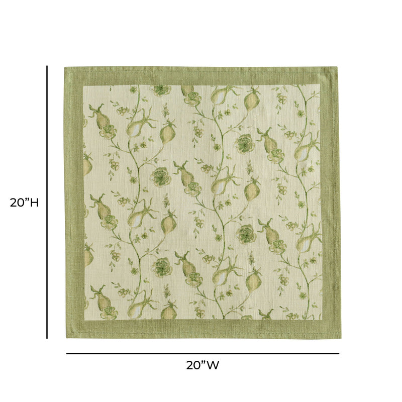 Set of four Dolce Natural Cotton Napkins by TOV Furniture, soft white cloth napkins with a clean, elegant look.