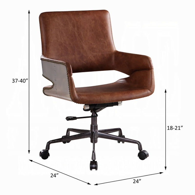 Kamau - Office Chair - Vintage Cocoa Top Grain Leather - R&R Furniture Gallery (Fountain Valley, CA)