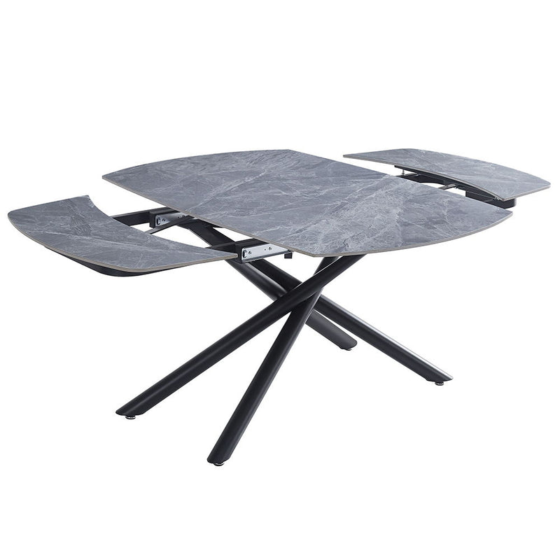 Hester - Ceramic Top Dining Table - Gray & Black - R&R Furniture Gallery (Fountain Valley, CA)