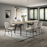 Lark - Dining Table - Travertine / Black - R&R Furniture Gallery (Fountain Valley, CA)