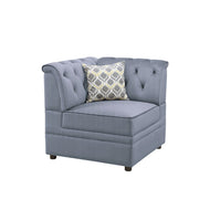 Bois II - Modular Wedge - Gray Velvet - R&R Furniture Gallery (Fountain Valley, CA)