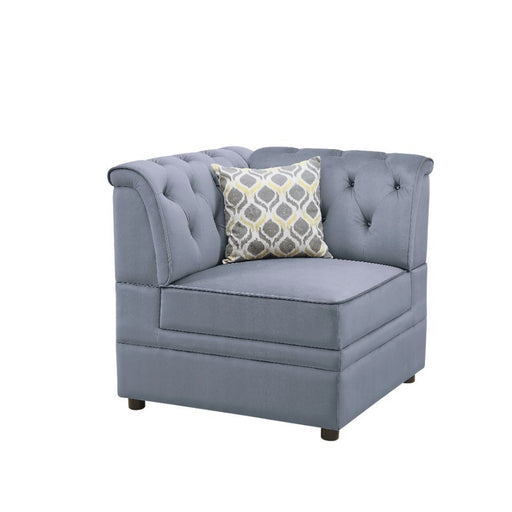 Bois II - Modular Wedge - Gray Velvet - R&R Furniture Gallery (Fountain Valley, CA)