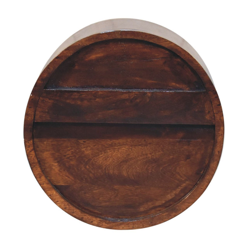 Floating Circle Bedside Table - Chestnut - R&R Furniture Gallery (Fountain Valley, CA)