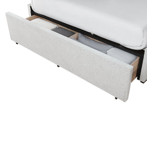 Sacha - Bed With LED And Bookcase Headboard, Built In Siderail Storage