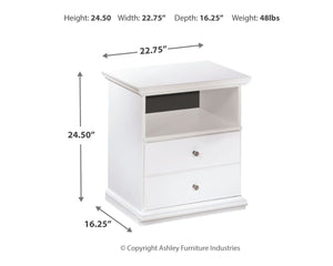 Bostwick Shoals - One Drawer Night Stand - White - R&R Furniture Gallery (Fountain Valley, CA)