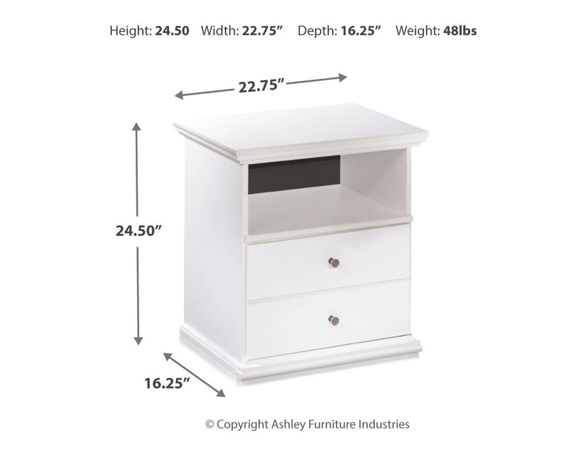 Bostwick Shoals - One Drawer Night Stand - White - R&R Furniture Gallery (Fountain Valley, CA)