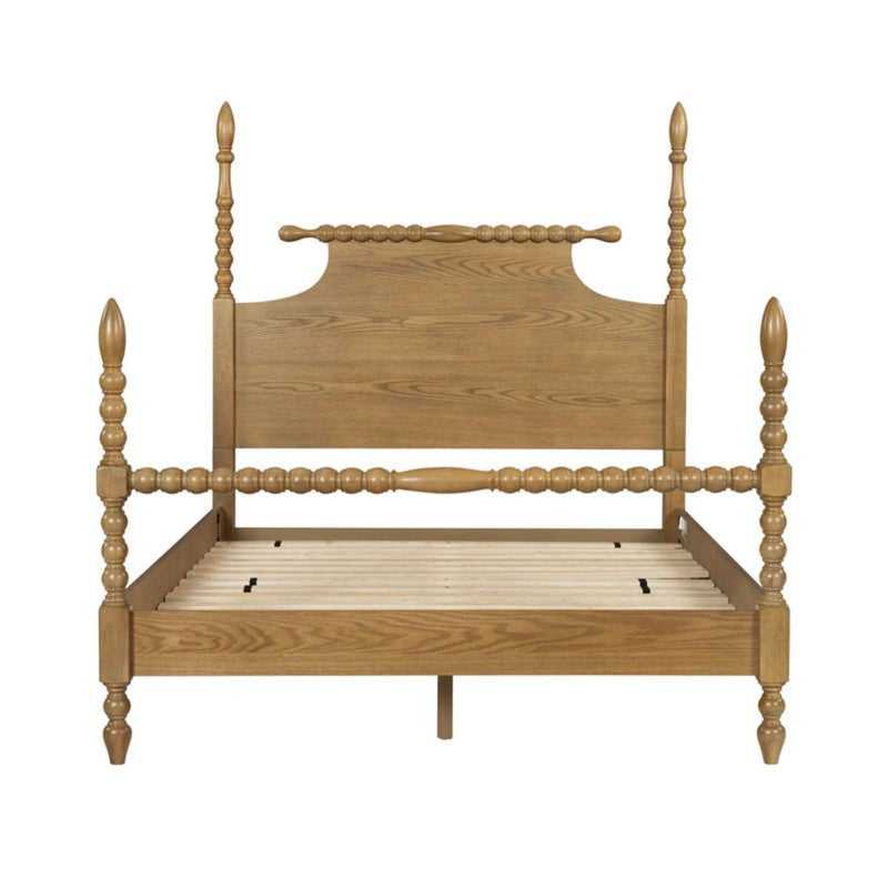 Queen Bed Turned Legs - Natural - R&R Furniture Gallery (Fountain Valley, CA)