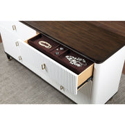 Carena - Dresser With Jewelry Tray - White & Brown - R&R Furniture Gallery (Fountain Valley, CA)