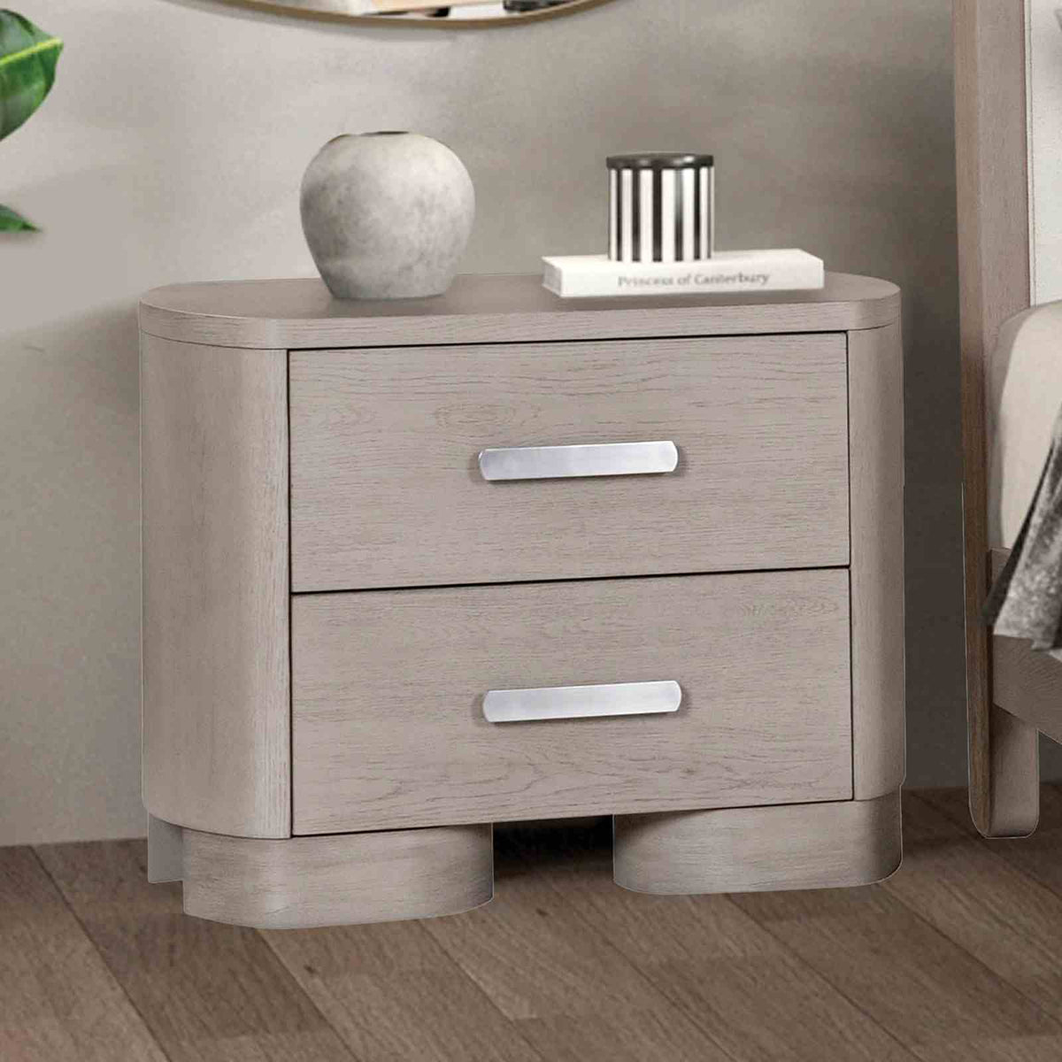Nightstand w/ USB A-C, White Oak - FM79010AK-N