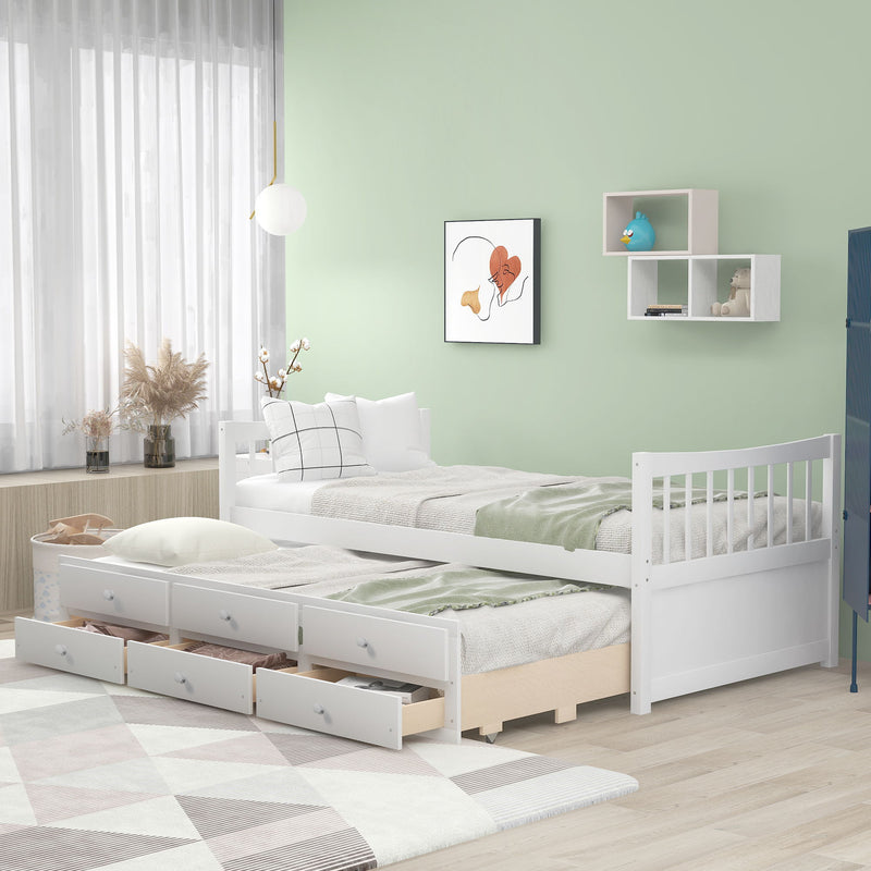 Twin Size Daybed With Trundle And Drawers - R&R Furniture Gallery (Fountain Valley, CA)