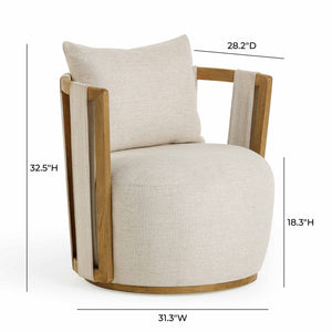 Paolo - Textured Weave Swivel Chair - R&R Furniture Gallery (Fountain Valley, CA)