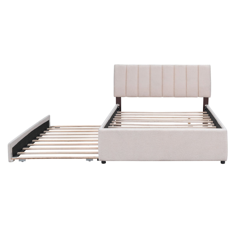 Upholstered Platform Bed With Trundle - R&R Furniture Gallery (Fountain Valley, CA)