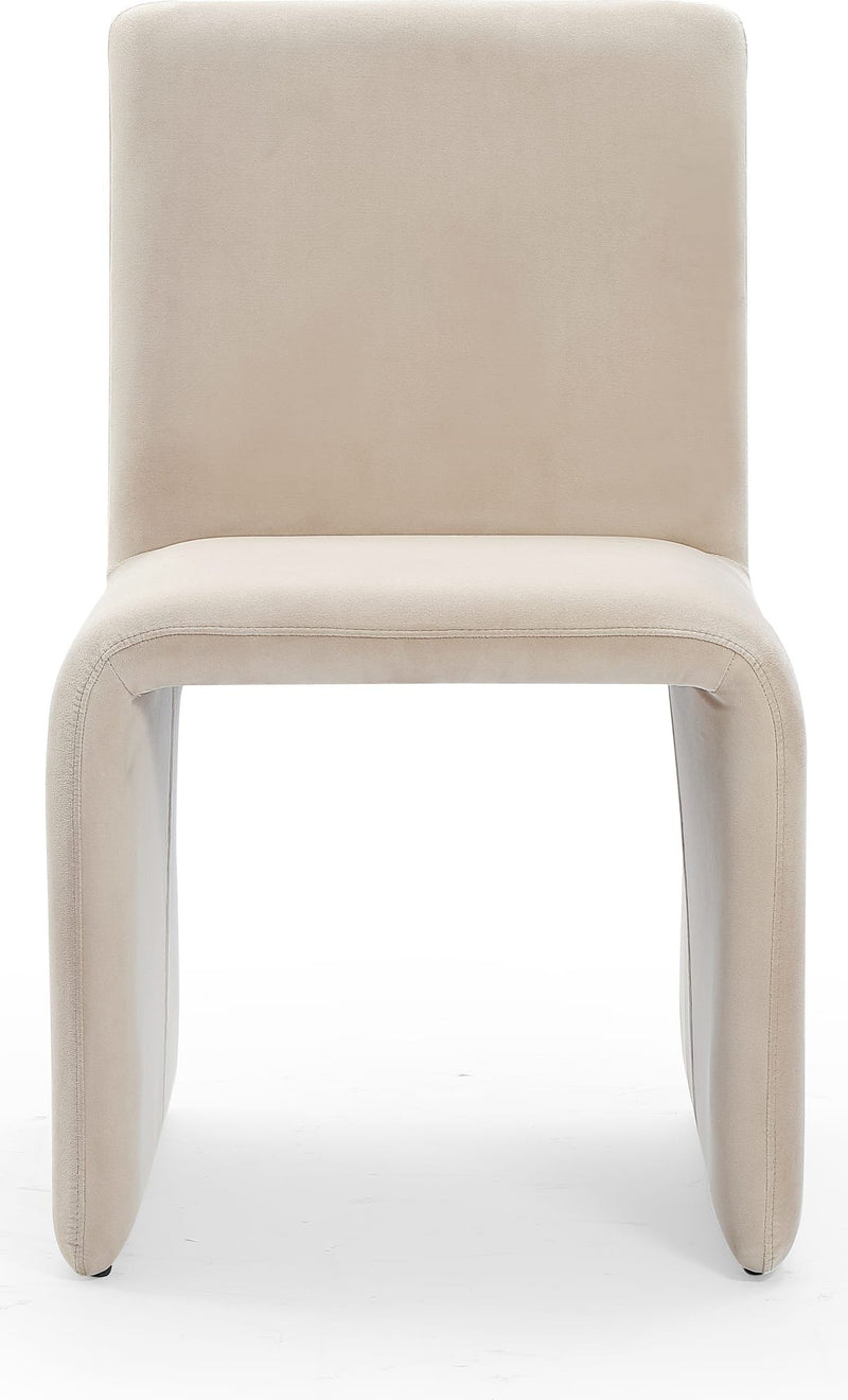 Winston Fully Upholstered Side chair in Sand Velvet