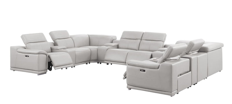 2679 - 12-Piece U-Shaped Power Reclining Sectional In Genuine Leather (4 Recliners)