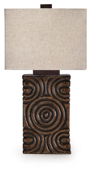 Heathbury - Paper Table Lamp - Antique Brown - R&R Furniture Gallery (Fountain Valley, CA)