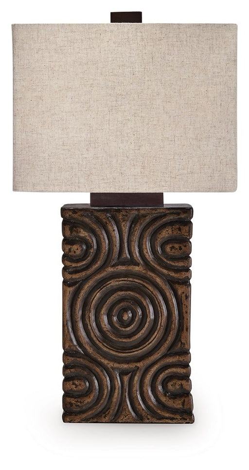 Heathbury - Paper Table Lamp - Antique Brown - R&R Furniture Gallery (Fountain Valley, CA)