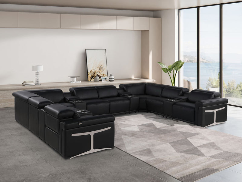 1126 - 12-Piece U-Shaped Sectional Sofa In With 4 Power Recliners & Power Headrests - R&R Furniture Gallery (Fountain Valley, CA)