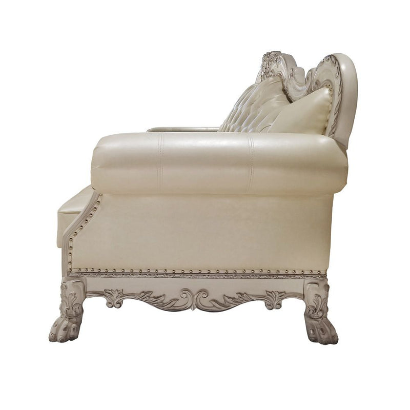 Dresden - Sofa With 4 Pillows - Synthetic Leather & Bone White - R&R Furniture Gallery (Fountain Valley, CA)