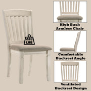 Fedele - Side Chair (Set of 2) - Tan Fabric & Cream - R&R Furniture Gallery (Fountain Valley, CA)