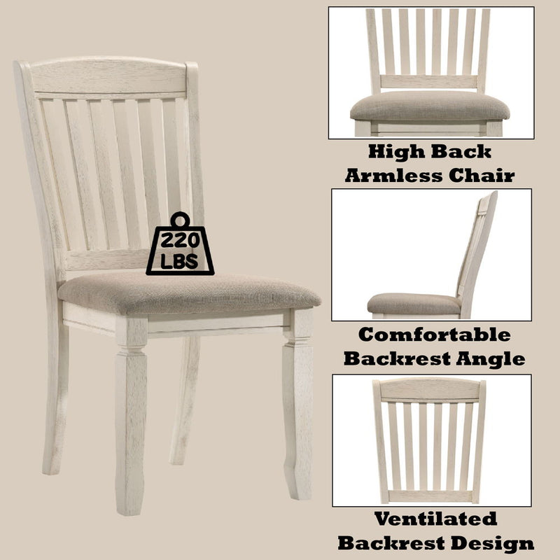 Fedele - Side Chair (Set of 2) - Tan Fabric & Cream - R&R Furniture Gallery (Fountain Valley, CA)