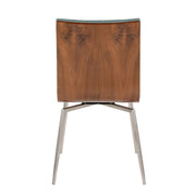 Lumi Source Mason contemporary dining chair set with two swivel chairs featuring modern design and sleek wooden legs.