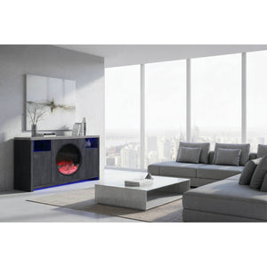 Nancy - Entertainment Unit With Bluetooth Speaker And LED Lighting - Gray