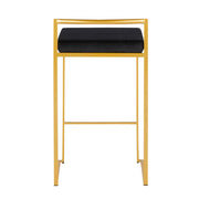 Set of two Lumi Source Fuji contemporary glam design counter stools with sleek seats and modern metal legs.