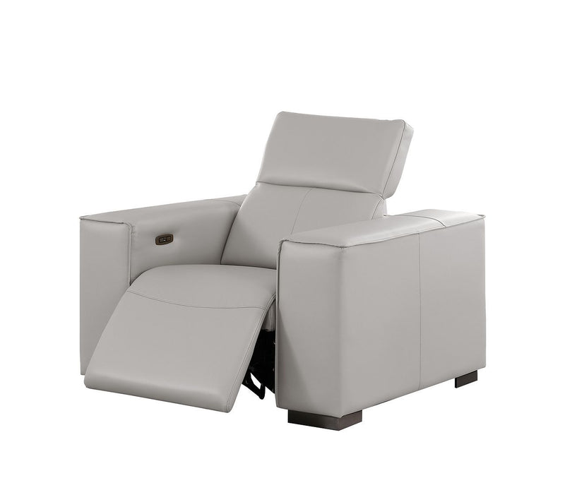 1208 - Modular Leather Set With 5 Power Recliners & Power Headrests