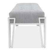 Signature Beds & Benches - Rose Velvet Accent Bench - Gray / Chrome - R&R Furniture Gallery (Fountain Valley, CA)