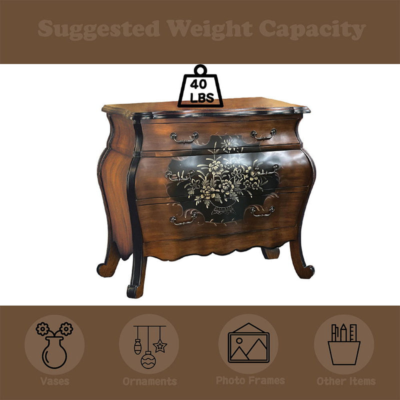 Roma - 37" Chest - Oak & Antique Black - R&R Furniture Gallery (Fountain Valley, CA)