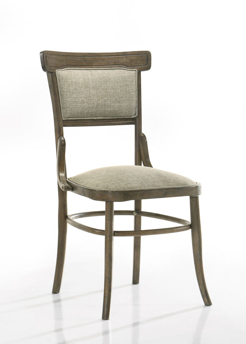 Set of two vintage walnut Bistro dining chairs with cushions from Lilola Home, showcasing classic wooden design and comfortable seating.