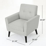 Radiantize - Upholstered Fabric Club Chair With Square-Off Back And Button Tufted - R&R Furniture Gallery (Fountain Valley, CA)