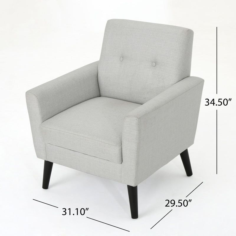 Radiantize - Upholstered Fabric Club Chair With Square-Off Back And Button Tufted - R&R Furniture Gallery (Fountain Valley, CA)