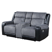 Alicia - Console Reclining Loveseat - Gray Black - R&R Furniture Gallery (Fountain Valley, CA)