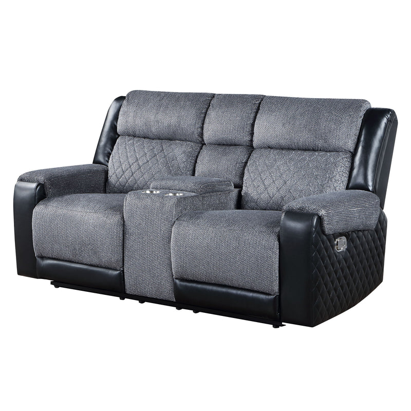 Alicia - Console Reclining Loveseat - Gray Black - R&R Furniture Gallery (Fountain Valley, CA)