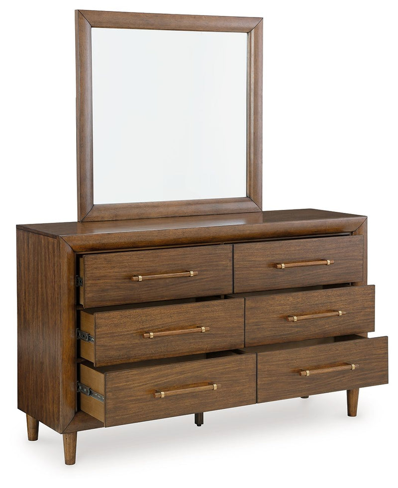 Lyncott - Dresser And Mirror - Brown - R&R Furniture Gallery (Fountain Valley, CA)