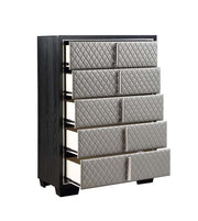Nicola - Chest - Silver Synthetic Leather & Black - R&R Furniture Gallery (Fountain Valley, CA)