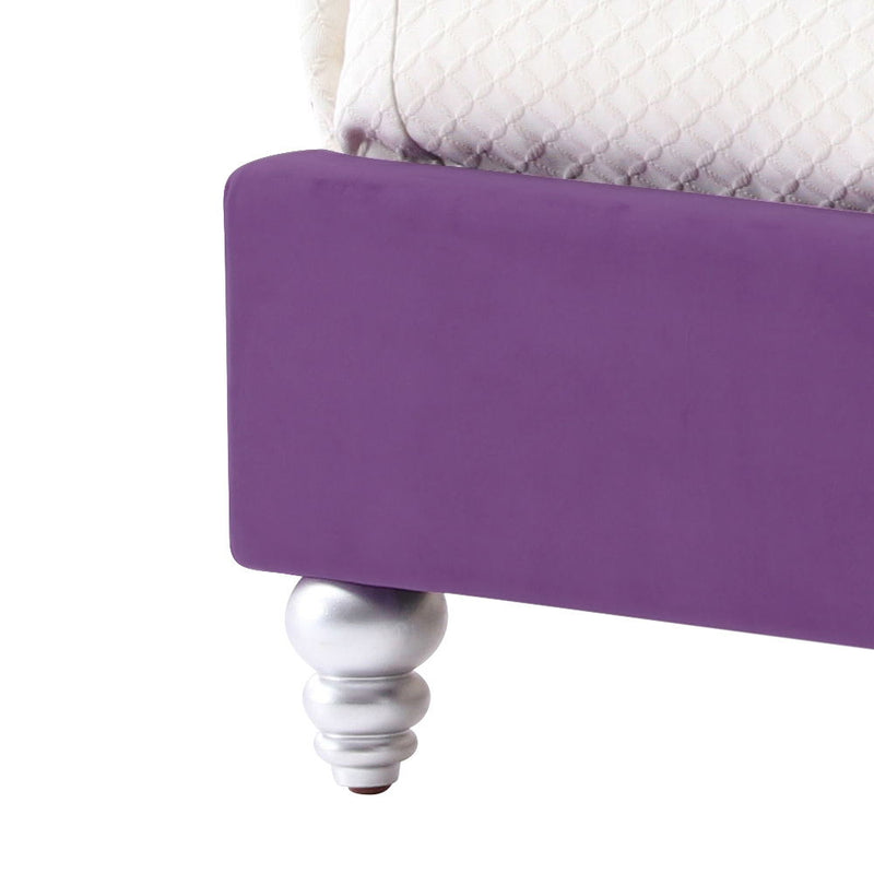 Transitional upholstered bed by Glory Furniture featuring a padded headboard and stylish fabric upholstery in a modern bedroom setting.