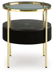 Nedman - Accent Table With Speaker - Black / Gold Finish - R&R Furniture Gallery (Fountain Valley, CA)