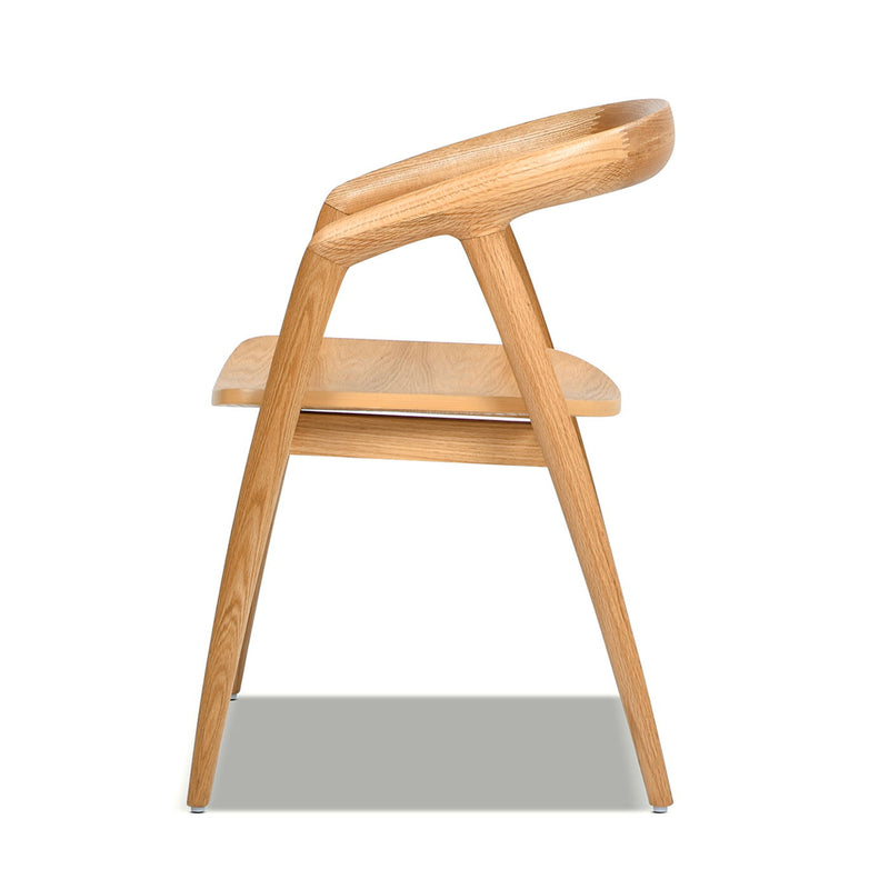 Simeon - Scandinavian Sculpted Dining Chair - Warm Natural Brown - R&R Furniture Gallery (Fountain Valley, CA)