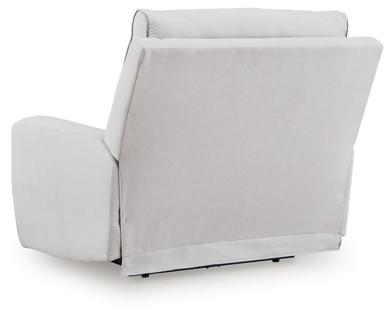 Social Pointe - Power Recliner / Adjustable Headrest - Pearl / Ash - R&R Furniture Gallery (Fountain Valley, CA)