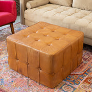 Benjiro - Square Ottoman - Tan - R&R Furniture Gallery (Fountain Valley, CA)