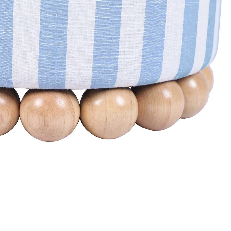 Dex - Striped Linen Ottoman - R&R Furniture Gallery (Fountain Valley, CA)