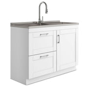 Shaker - Modern Wide Laundry Cabinet With Faucet And Sink - White - R&R Furniture Gallery (Fountain Valley, CA)