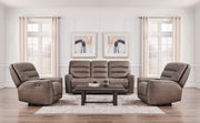 Parker Living Lawson Power Zero Gravity Recliner P2 in Sydney Brunette, showcasing the plush, adjustable reclining chair with padded armrests.