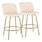 Toriano - Contemporary, Fixed Height Counter Stool With Swivel With Round Footrest (Set of 2) - R&R Furniture Gallery (Fountain Valley, CA)