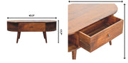 Oval Coffee Table With 1 Drawer - Chestnut - R&R Furniture Gallery (Fountain Valley, CA)