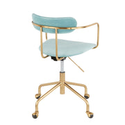 Lumi Source Demi contemporary office desk chair with cushioned seat, black upholstery, and modern design for home or office use.