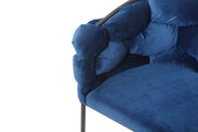 Debra Modern Blue Fabric Dining Chair — view 2